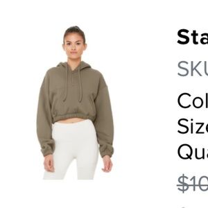 Alo stadium half zip hoodie in olive branch